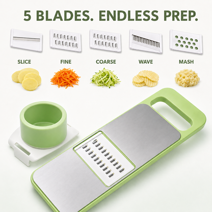 🥕Multi-shaped slicer with adjustable stainless steel blades