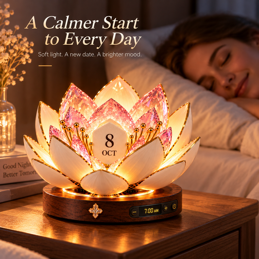 🌸 Blooming Perpetual Calendar – Programmable Flower Display with Warm Ambient Light🎁