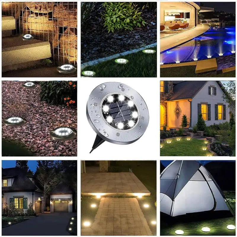 Solar ground lights for garden driveway pathway patio and outdoor areas
