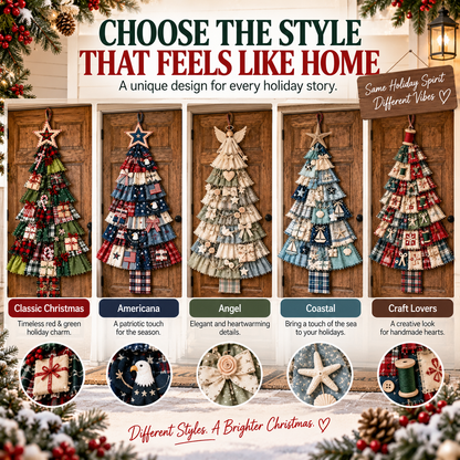 🚪 CHRISTMAS DOOR FAVORITE | Layered Fabric Tree Hanging – Space-Saving Holiday Decor for Front Doors & Entryways