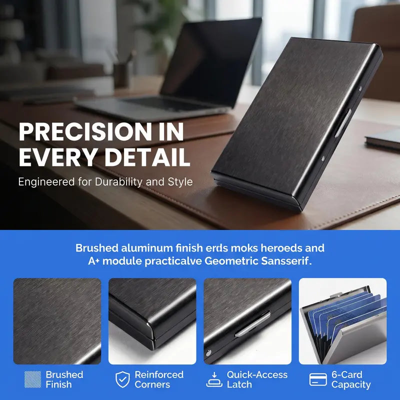🔒 Slim RFID-Blocking Metal Card Holder