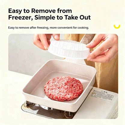 🍔 10-Pack Burger Patty Freezer Containers – Prep, Stack & Freeze Individual Patties