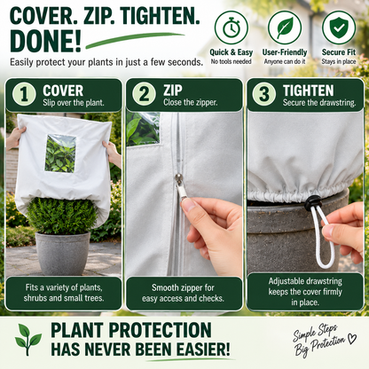 🌿 WINTER GARDEN ESSENTIAL | Plant Frost Protection Cover – Breathable Reusable Cover for Shrubs, Pots & Young Trees！！！