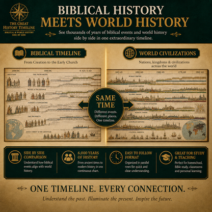 📜 6,000 Years of Biblical & World History — One Fold-Out Timeline