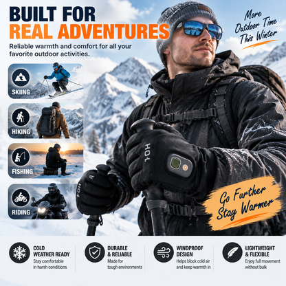 🔥2026 HOT SALE | Rechargeable Heated Gloves – Touchscreen Winter Gloves with Adjustable Heat for Skiing, Hiking & Outdoor Use