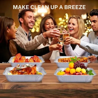 🍽️Aluminum Foil Pans 9x13 Disposable – Half Size Aluminum Foil Heavy Duty deep Steam Table Pan