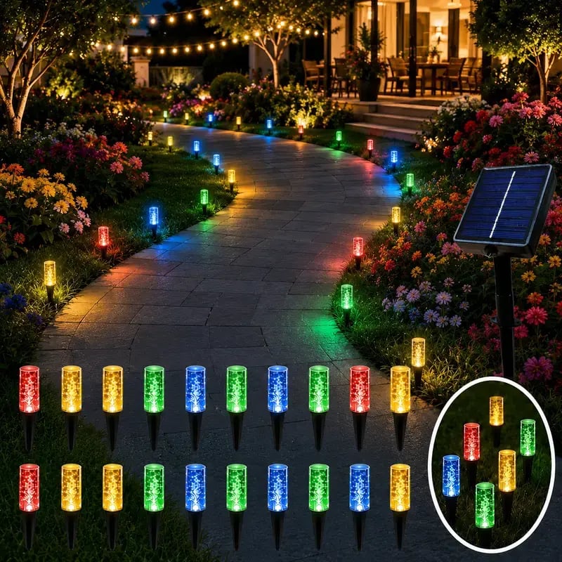 ☀️Set of 20 LED Solar Garden Stake Lights
