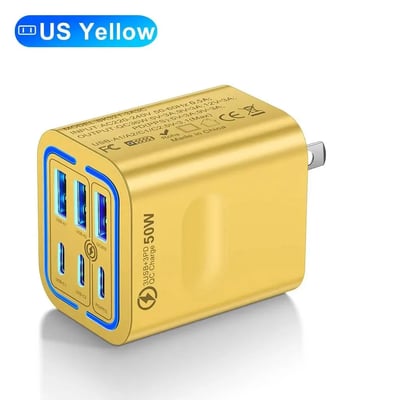 ⚡Portable Multi Port Charging Station 50W, 6-Port USB C & USB A