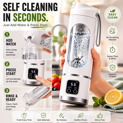 Portable USB Blender with LED Display - Perfect for Smoothies & Juices