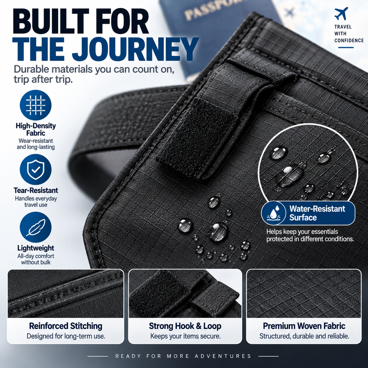 🔒 DISCREET TRAVEL ESSENTIAL | Hidden Belt Pouch – Under-Clothing Passport, Cash & Card Organizer