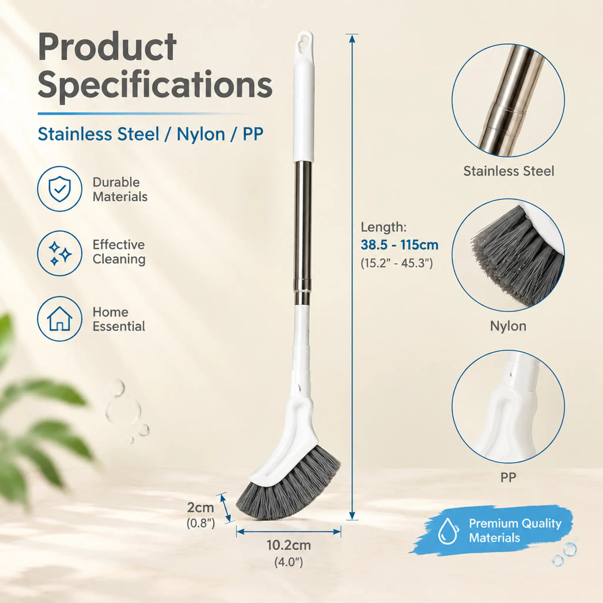 🧼 Telescopic Crevice Cleaning Brush – Long Handle Gap Cleaner for Bathroom, Toilet, Floors & Windows 🧹