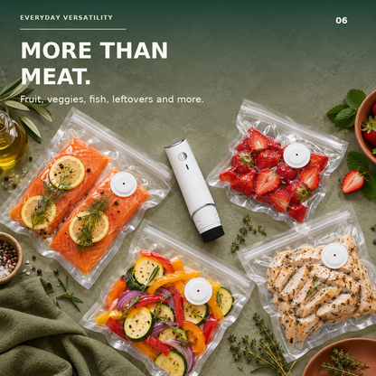 🥩 Cordless Handheld Vacuum Sealer Kit with Reusable Bags | Meal Prep & Freezer Storage