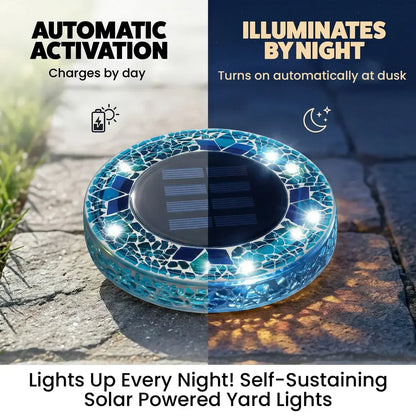 🌙 Glowing Mosaic Solar Garden Lights – Automatic Pathway Glow