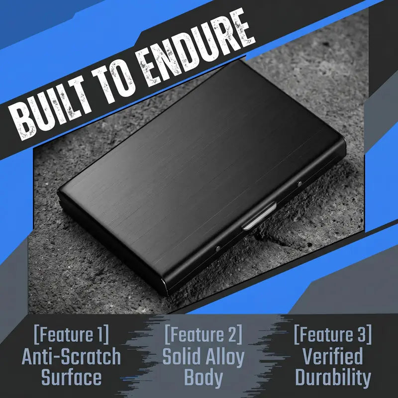 💼 FAVORITE | Premium Metal Card Holder – Slim RFID WalleBUSINESS t with Matte Black Finish