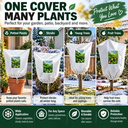 🌿 WINTER GARDEN ESSENTIAL | Plant Frost Protection Cover – Breathable Reusable Cover for Shrubs, Pots & Young Trees！！！