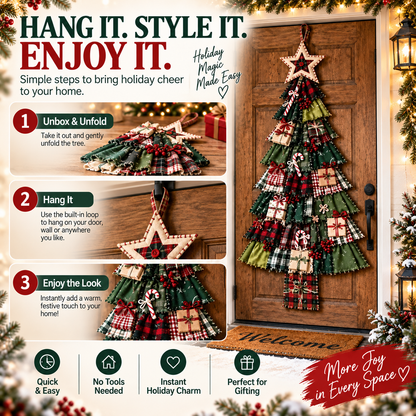 🚪 CHRISTMAS DOOR FAVORITE | Layered Fabric Tree Hanging – Space-Saving Holiday Decor for Front Doors & Entryways
