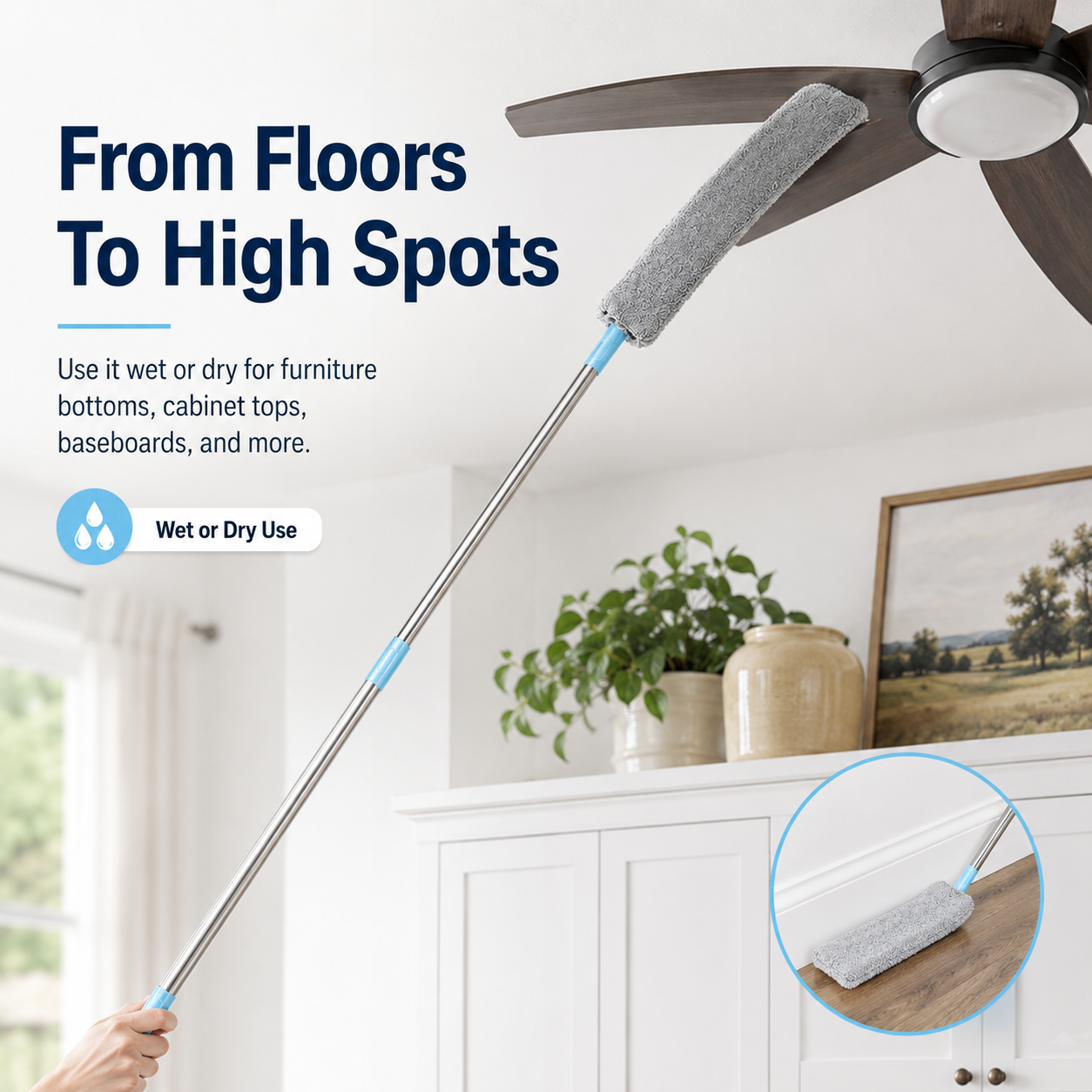 🧹 Flexible Retractable Gap Duster – Long-Reach Microfiber Cleaner for Under Beds & Appliances