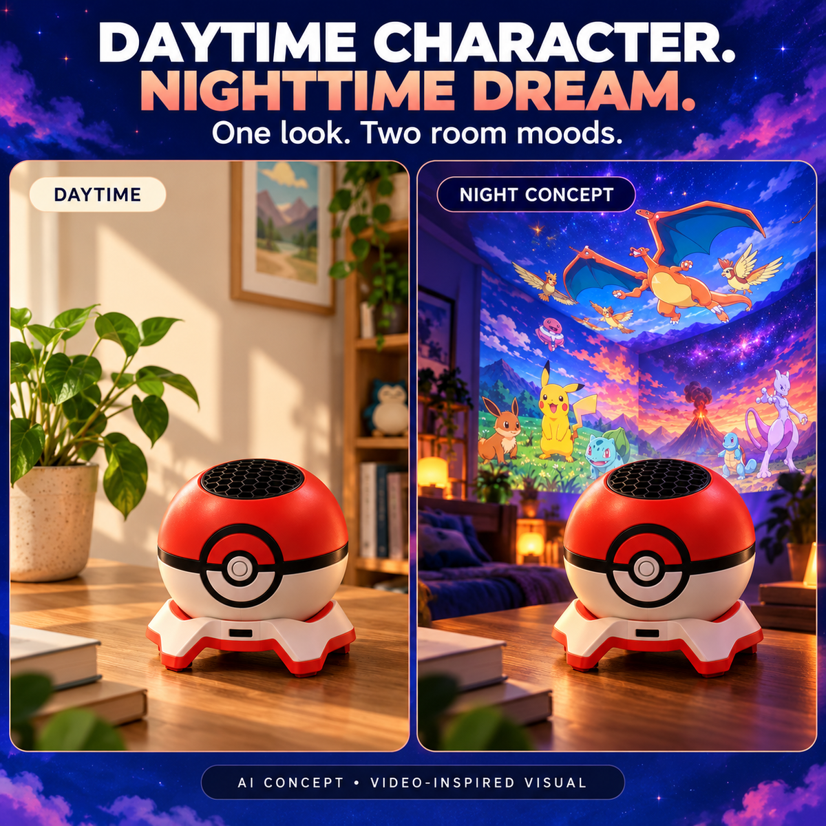 ✨ Fantasy Room Projector – Red & White Ball Design