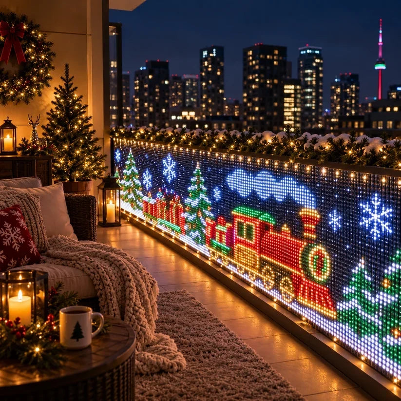 🎄💯Smart Animated Curtain Lights – App-Controlled RGB Balcony & Window Display