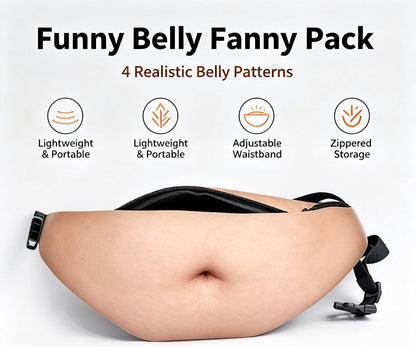 😂 Realistic Beer Belly Fanny Pack – Funny Hidden Waist Bag & Gag Gift