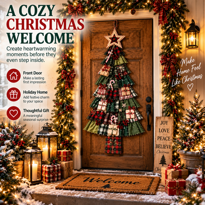 🚪 CHRISTMAS DOOR FAVORITE | Layered Fabric Tree Hanging – Space-Saving Holiday Decor for Front Doors & Entryways