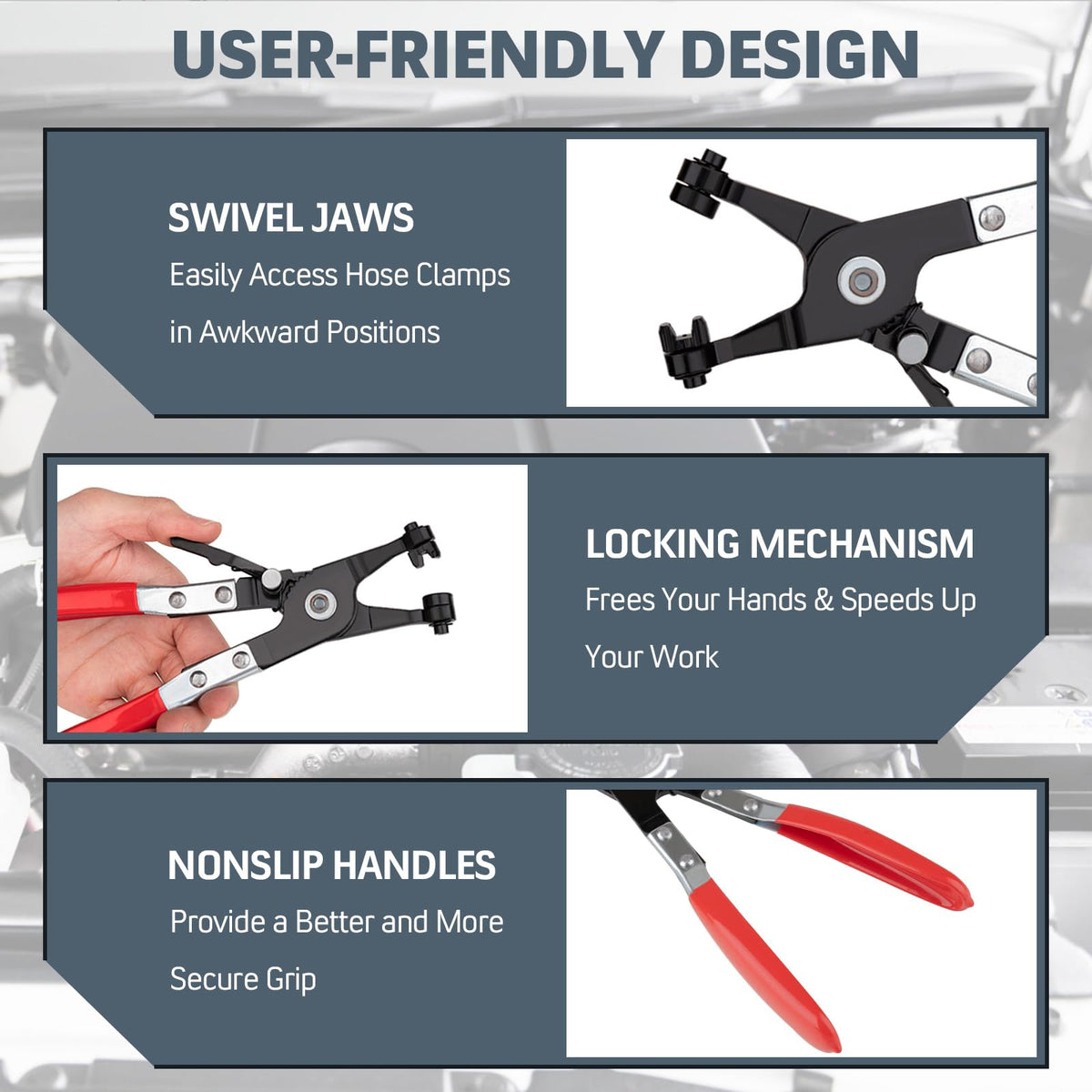 🔧 9-Piece Hose Clamp Pliers Kit – Reach Tight Spaces With Ease