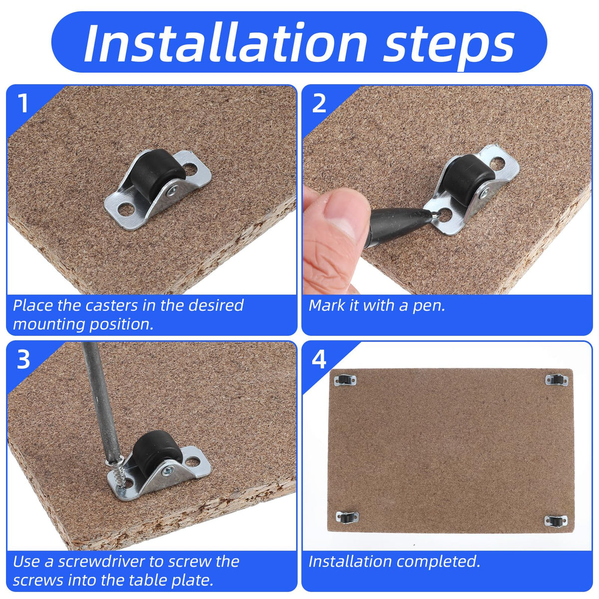 12-Pack Mini Fixed Caster Wheels – Make Small Storage Easy to Move