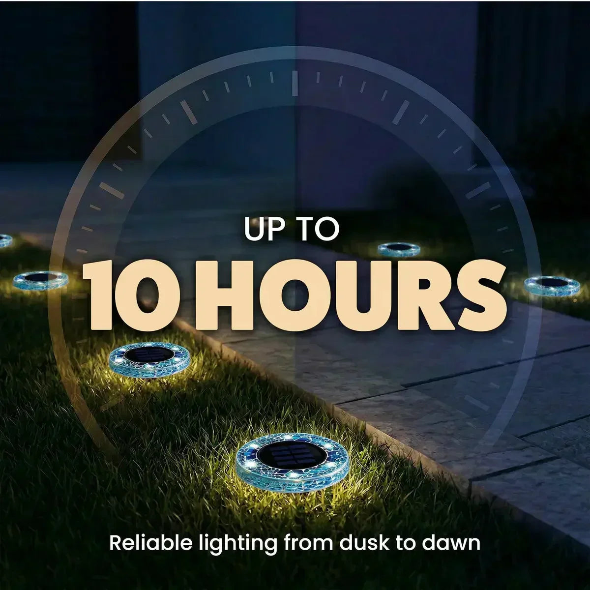 🌙 Glowing Mosaic Solar Garden Lights – Automatic Pathway Glow