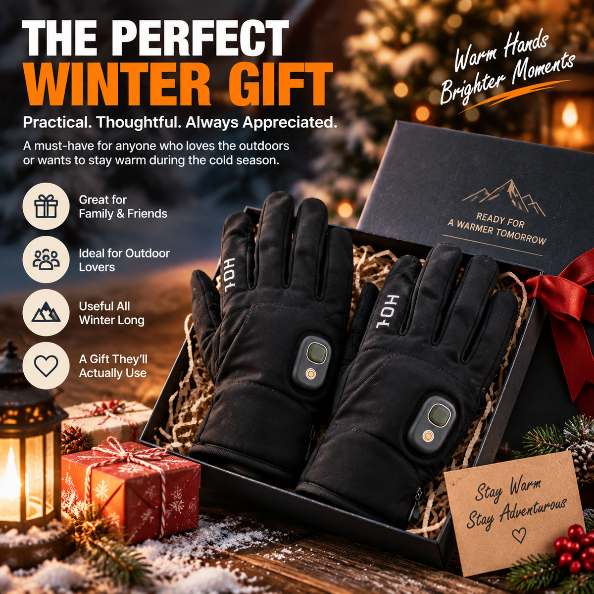 🔥2026 HOT SALE | Rechargeable Heated Gloves – Touchscreen Winter Gloves with Adjustable Heat for Skiing, Hiking & Outdoor Use