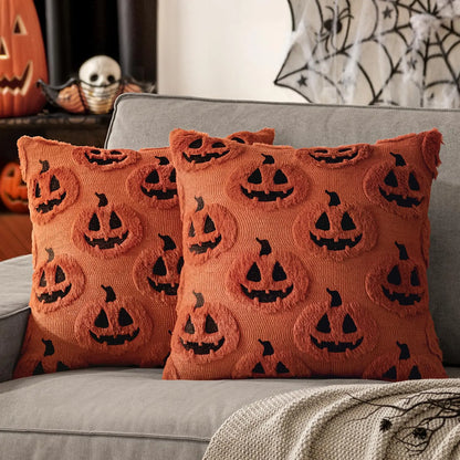 Embroidered Pumpkin Pillow Cover – Cozy Halloween Decor