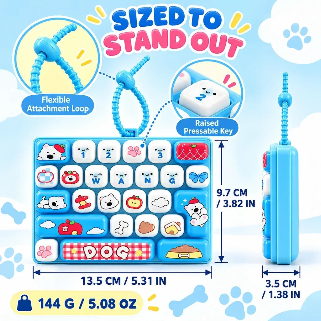 26-Key Mini Fidget Keyboard Keychain