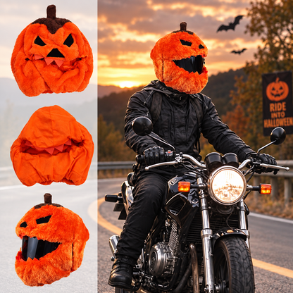 🎅🎃 Festive Plush Motorcycle Helmet Cover – Santa & Pumpkin