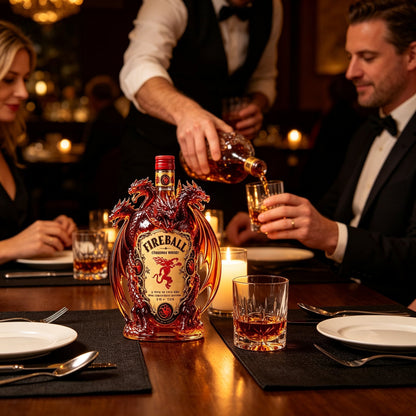 🐉 Dragon Sculpted Collector Bottle – Amber Home Bar Display