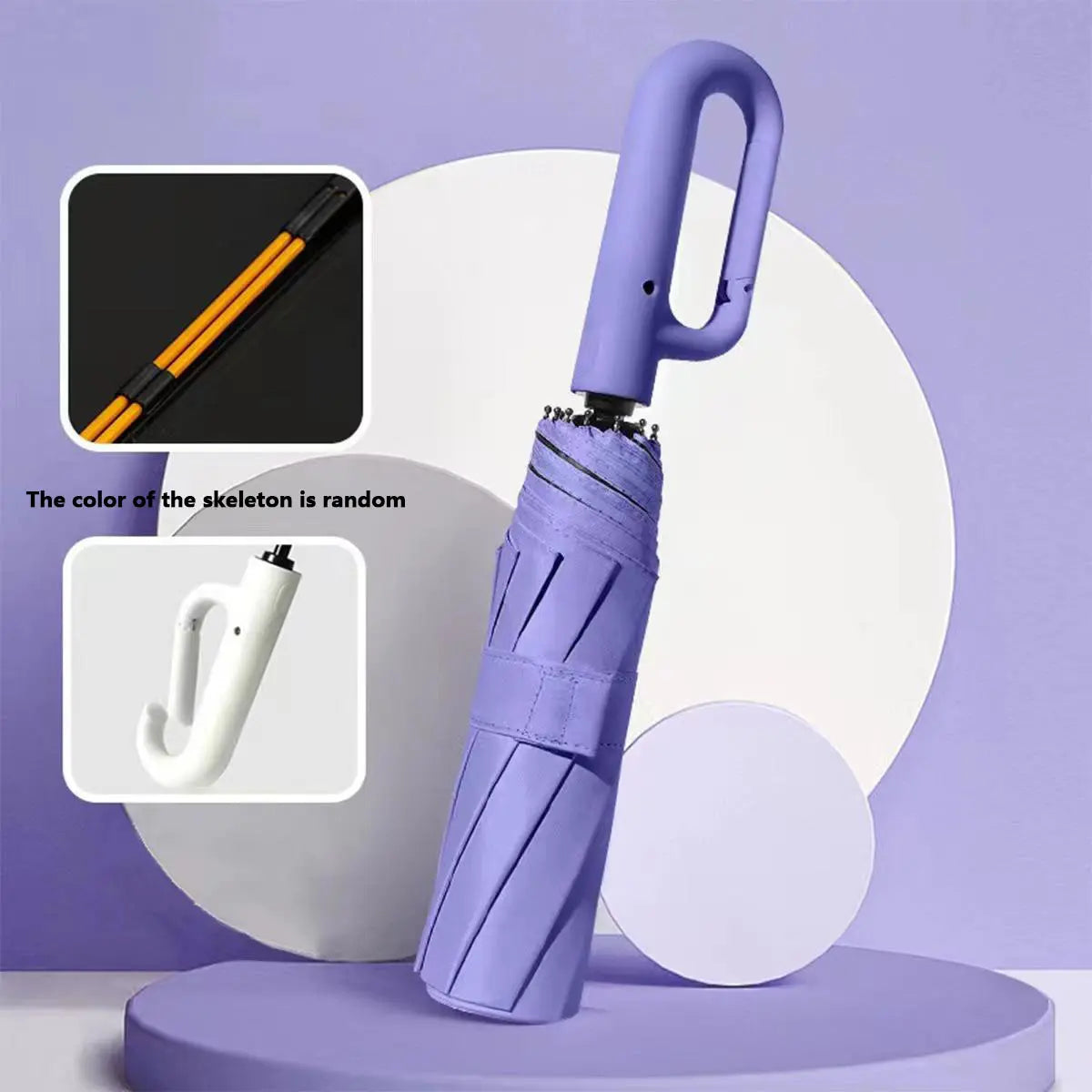 Automatic Folding Umbrella, 1 Count/60pcs Portable Rain Umbrella with Loop Buckle