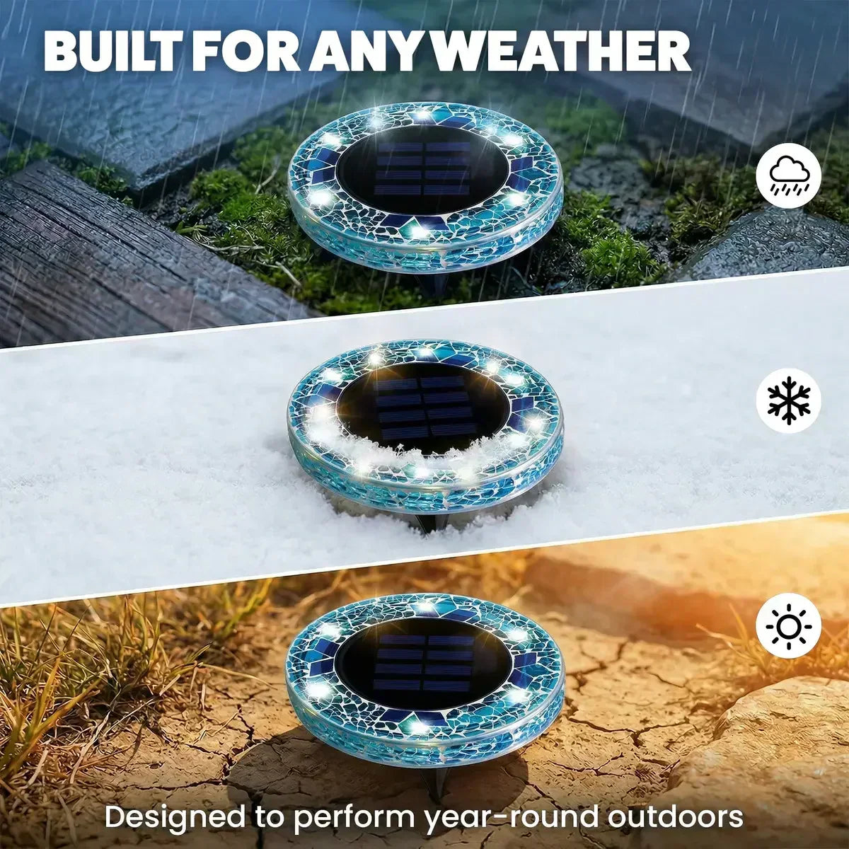 🌙 Glowing Mosaic Solar Garden Lights – Automatic Pathway Glow