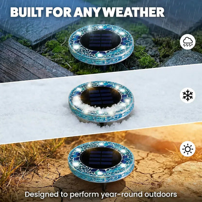 🌙 Glowing Mosaic Solar Garden Lights – Automatic Pathway Glow
