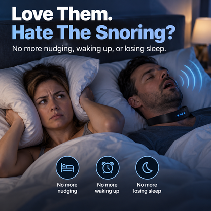 🌙 Wearable Anti-Snoring Neck Device – Better Sleep for Both of You