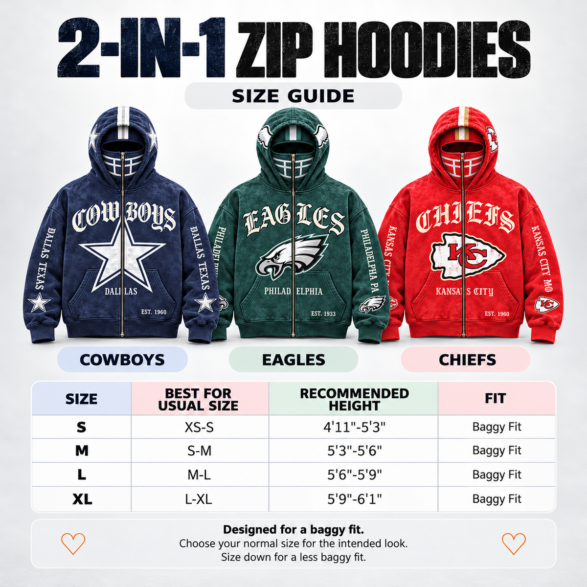 🏈 2-in-1 Football Full-Zip Hoodie for Men & Women – Helmet-Style Zip Hood, Oversized Fit, Long Sleeve Game Day Pullover Jacket for Football Fans 🏆