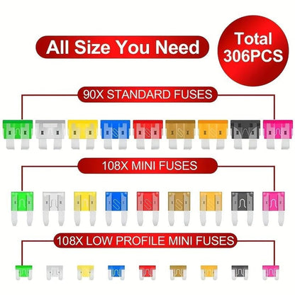 🚗🔥306PCS&Car Blade Fuse Assortment Set