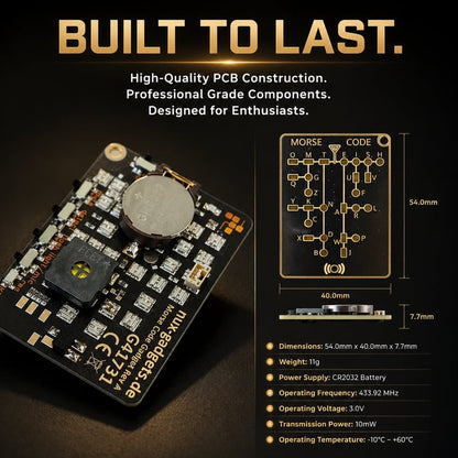Morse Code Trainer Card Pro – Interactive LED Learning Tool
