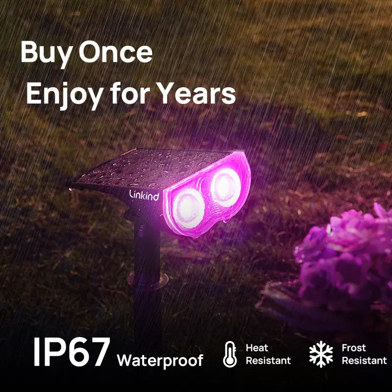 💡🌈Smart Solar Color-Changing Landscape Spotlights – 2 Pack