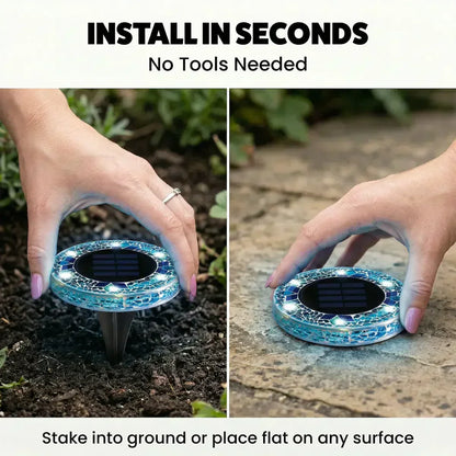 🌙 Glowing Mosaic Solar Garden Lights – Automatic Pathway Glow