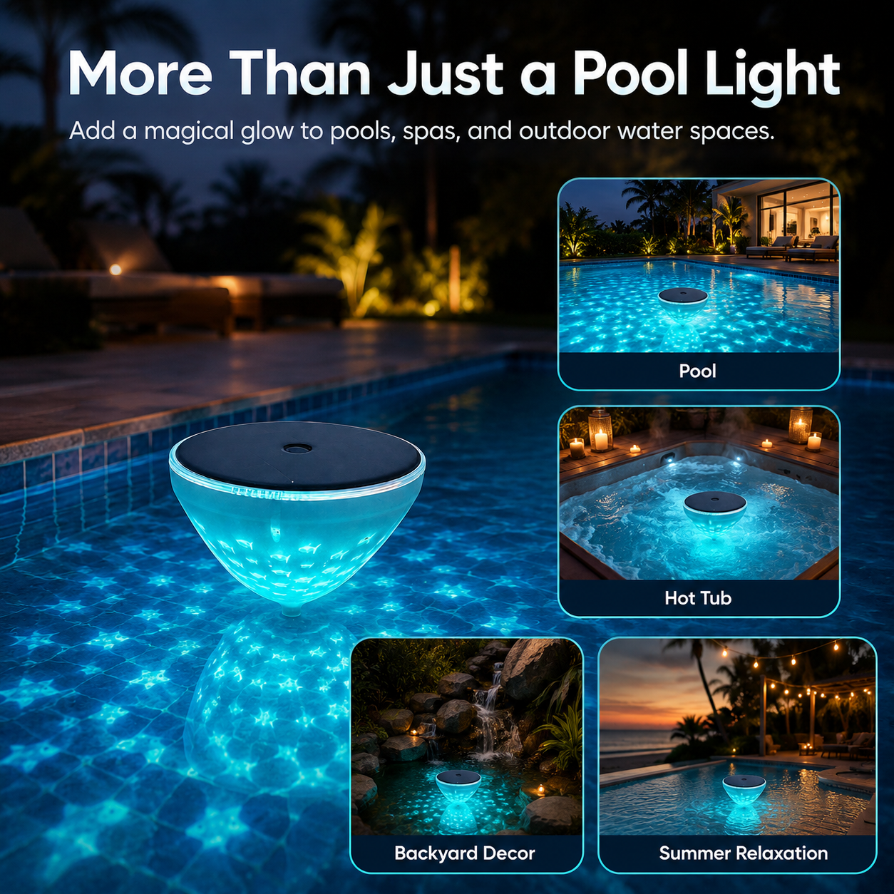 ☀️Solar Floating Pool Light with Fish Projection