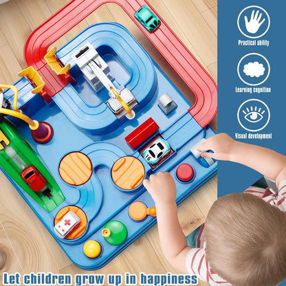 Kids Race Track Adventure Toy with 4 Cars - Safe & Easy Assembly