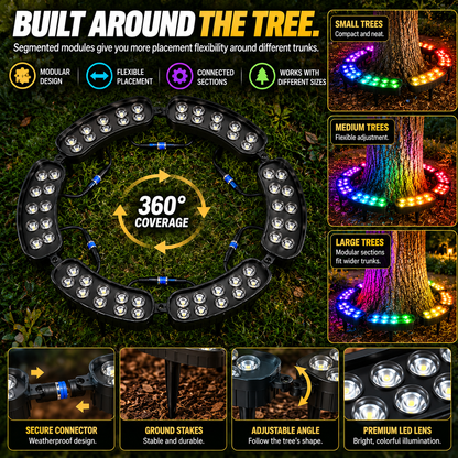🎄 Make Every Tree Glow for Christmas – Solar RGB Landscape Ring Light💜💙💚