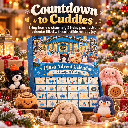 🎄 24-Day Plush Advent Calendar – Cute Christmas Countdown with Daily Surprises