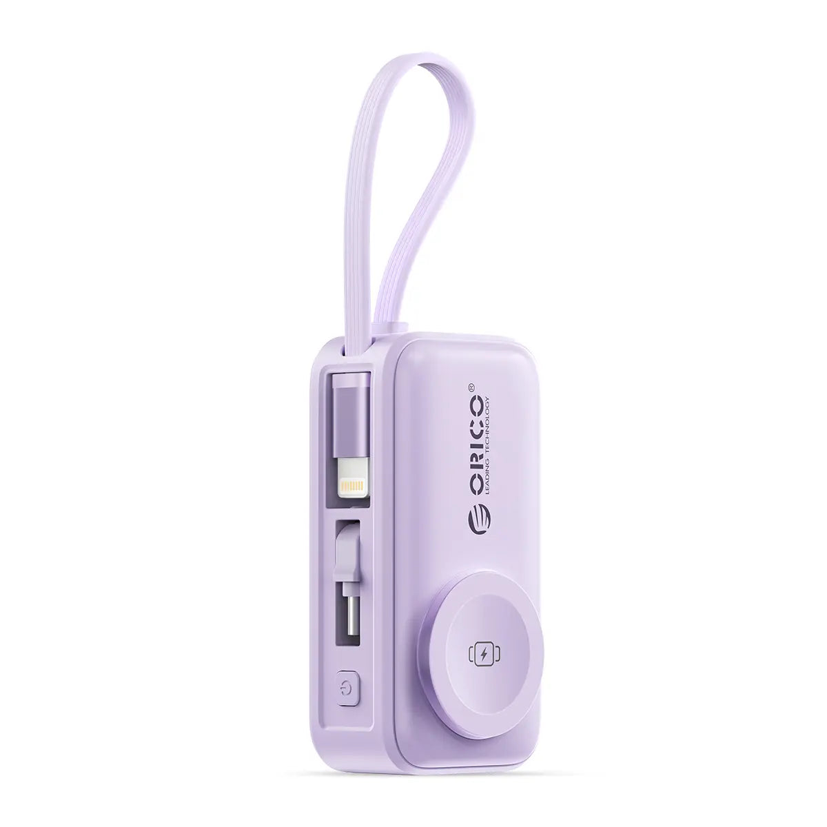 4-in-1 Folding Chargeable Portable Power Bank with Integrated Cable