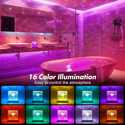 🌈Rechargeable Waterproof Shower Light -16 Colors Ocean Wave Projector with Remote