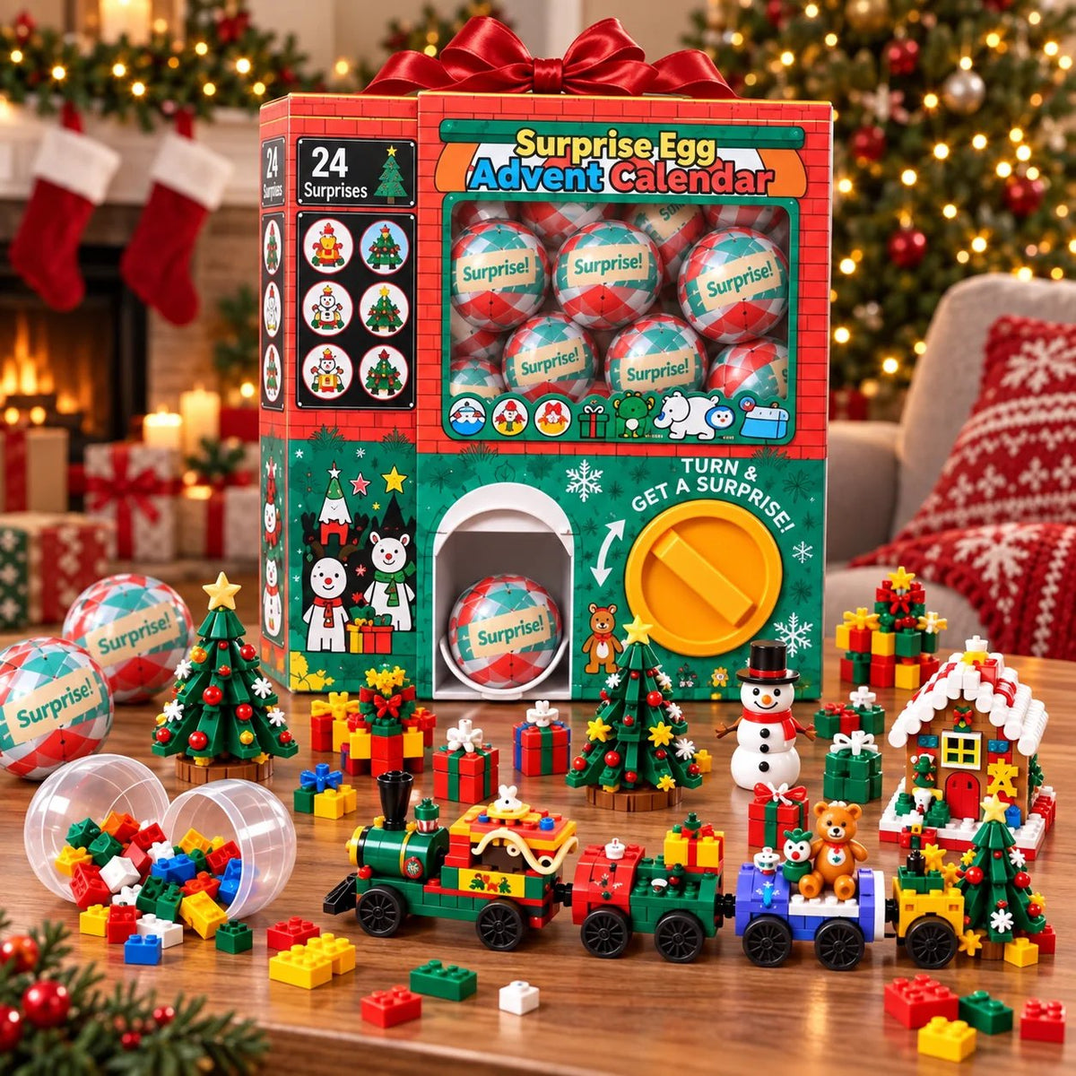 🎄 24-Day Surprise Egg Advent Calendar – Christmas Mini Building Block Sets