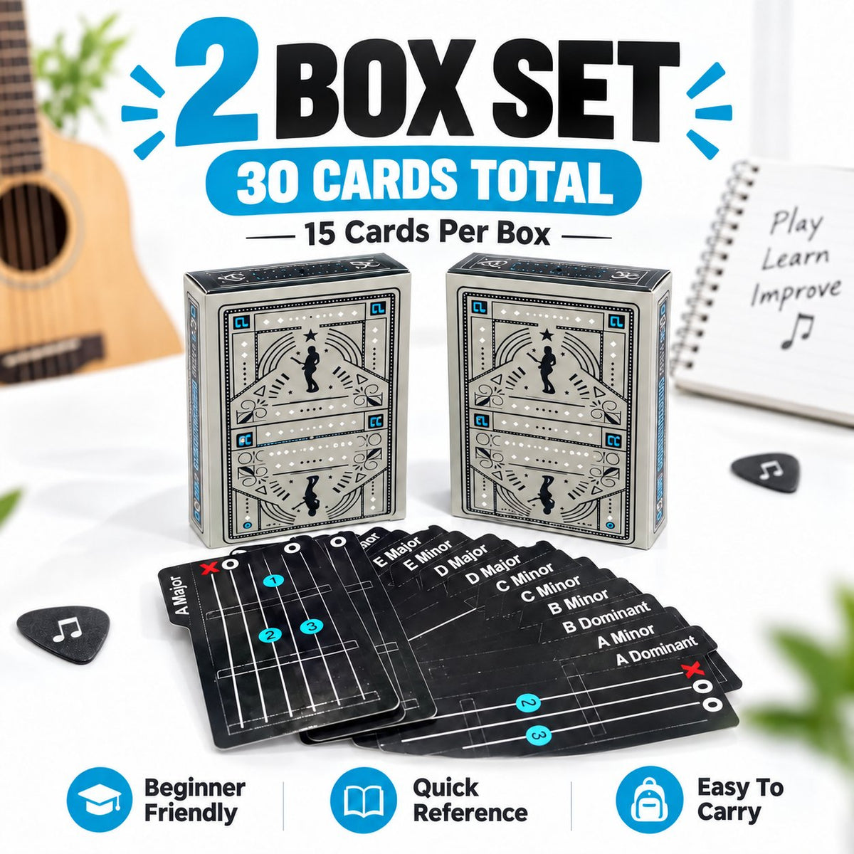 🎸✨ Guitar Chord Cards — Learn Chords Faster & Master Your Guitar Skills Easier